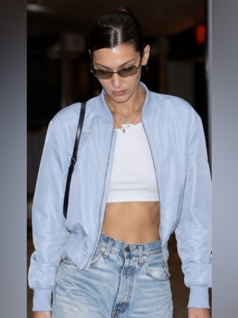 Alexander Wang Silk Bomber Jacket, Icy Blue Size 2 / xs - small